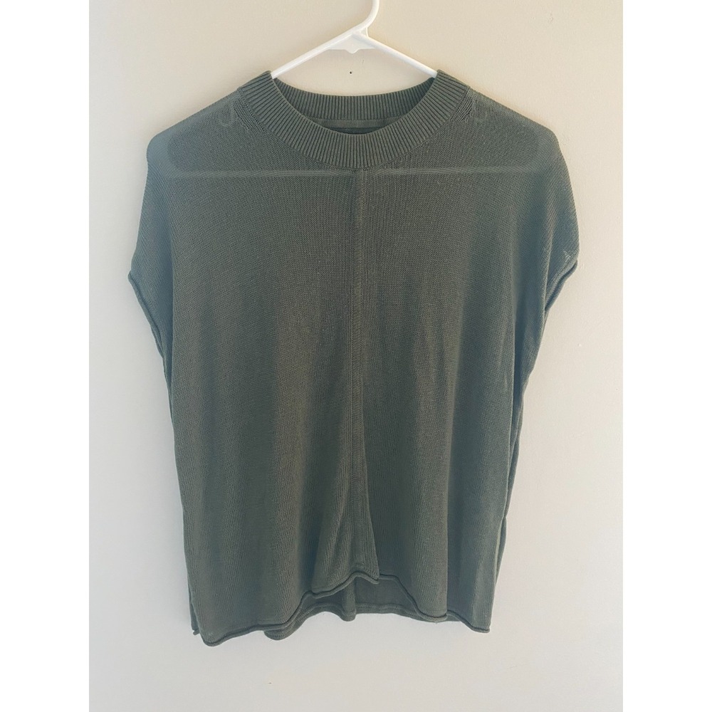 Banana Republic Olive Green Knit Sweater Vest Womens Small Lightweight Shirt